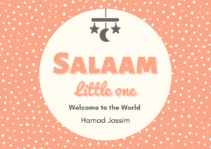 Orange Polka dot Salam little one card