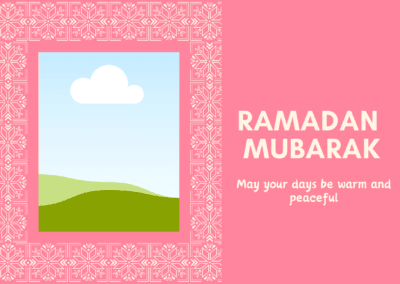 Pink Ramadan Blessings Card