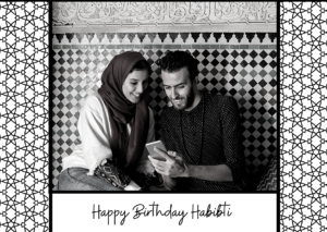 Black White Geometric Birthday Habibti Card