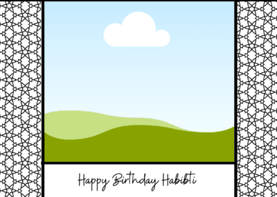 Black White Geometric Birthday Habibti Card