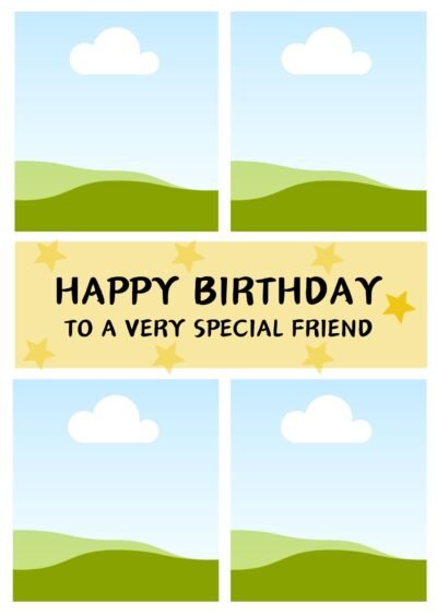 Yellow Happy birthday 4 Pic card