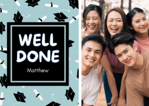 Blue Graduate Well Done Card