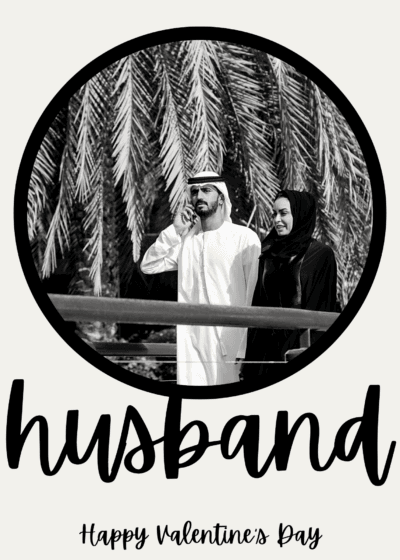 Black & White Husband Valentine's card