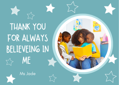 Blue Star Thank You Teacher card