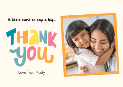 Cream & Orange Thank You Card