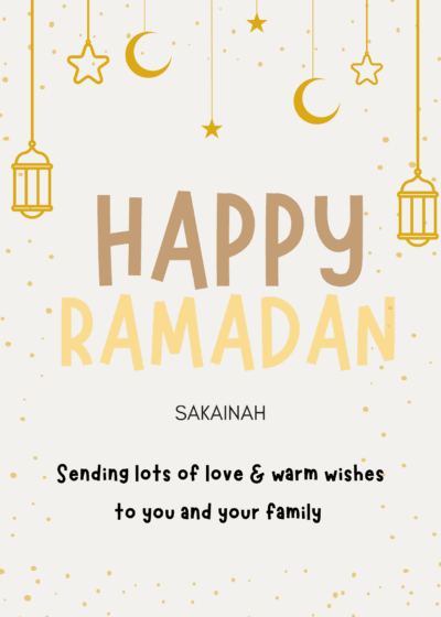 Yellow Dot Happy Ramadan Card