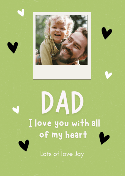 Green Dad I Love You card