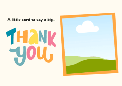 Cream Orange Thank You Card