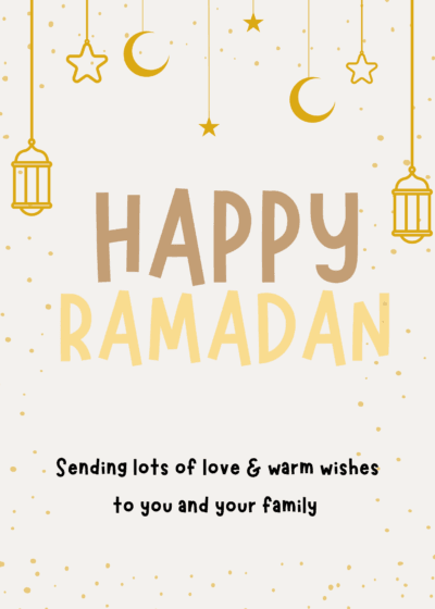 Yellow Dot Happy Ramadan Card