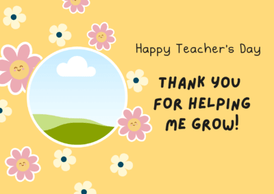 Yellow Flower Thank You Teacher Card