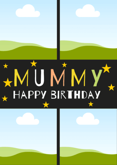 Black Star Mummy Birthday Card