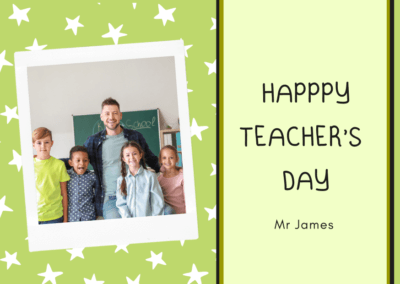 Green Star Teacher's Day Card