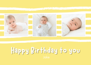 Yellow Lines Birthday to You card