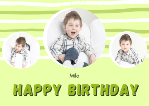 Lime Green Lines Birthday Card