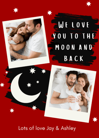 Dark Red Moon & Back Card