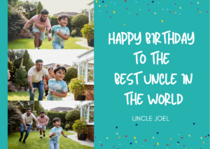 Teal Best Uncle Birthday card