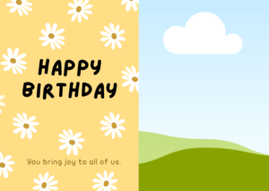 Yellow Flower Birthday Card