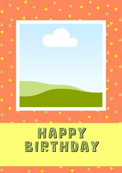 Orange & Yellow Triangle Birthday card