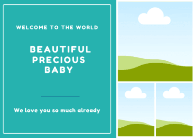 Teal Blue New Baby Card