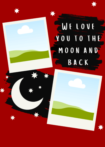 Dark Red Moon & Back Card